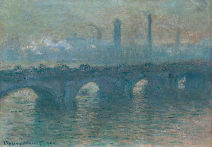 Waterloo Bridge grey weather, Claude Monet